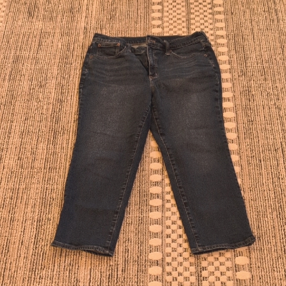 Women's JCrew Petite Dark Blue Capri Jeans